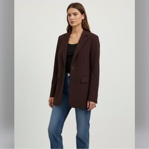 Darling East Coast Blazer Women XS Academia Pockets Jacket Brown Preppy